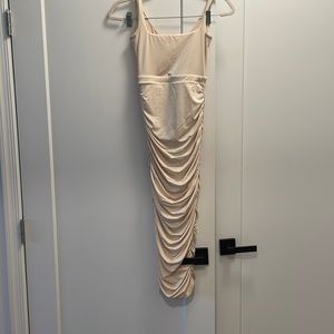 Ruched MIDI Dress Cream